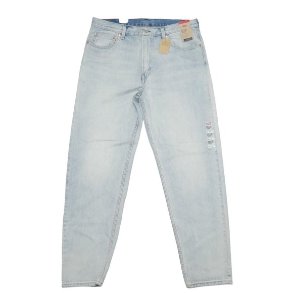 Levis 550 Relaxed Fit Men's Tapered Leg Jeans Size 38x34 Light Wash Paint Denim - Picture 2 of 10